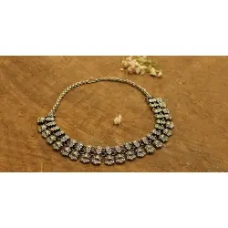 Dhara . धरा ✽ Antique Finish White Metal ✽ Necklace { 8 }